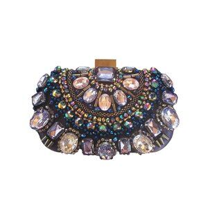 Purple Iridescent Crystal/Beaded Clutch